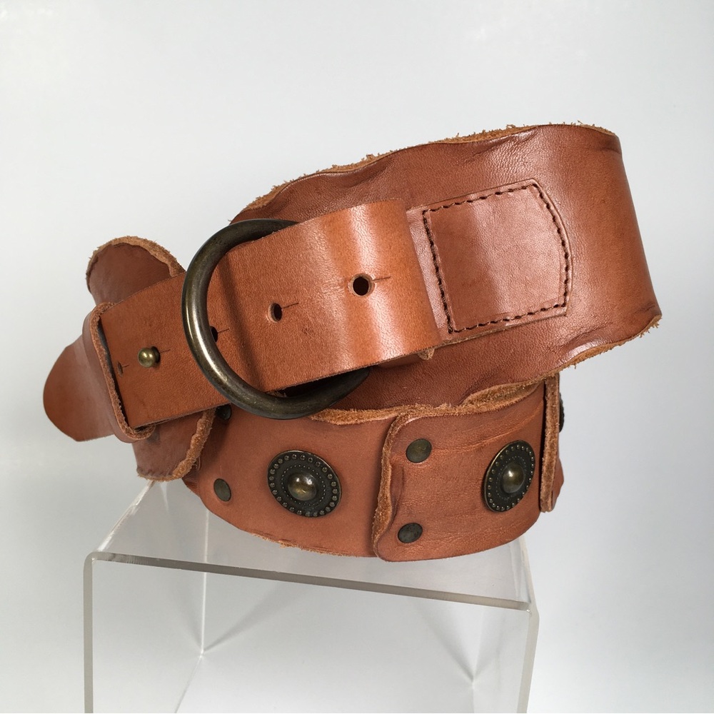 Union of Angels Handcrafted Brown Leather Belt Size M